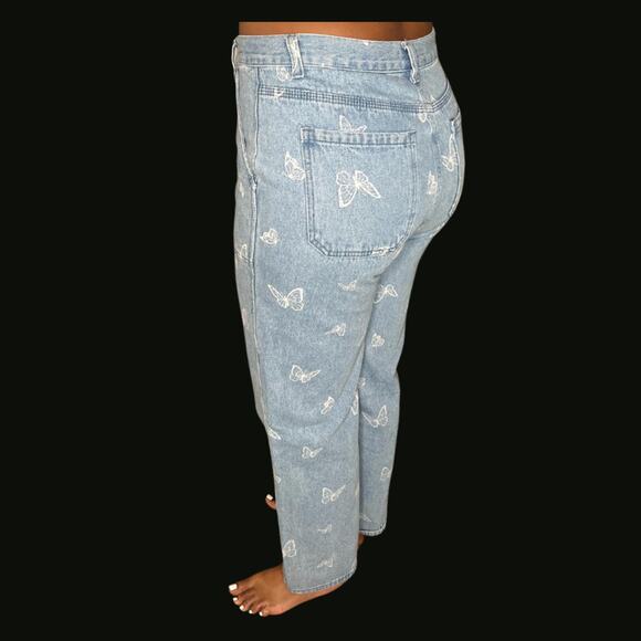 Butterfly Bleached Denim High Waisted - Picture 5 of 6